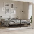 Miniatyrbillede 3 af 8: sengeramme med sengegavl og fodgærde 193x203 cm metal sort