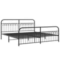 Miniatyrbillede 2 af 8: sengeramme med sengegavl og fodgærde 193x203 cm metal sort