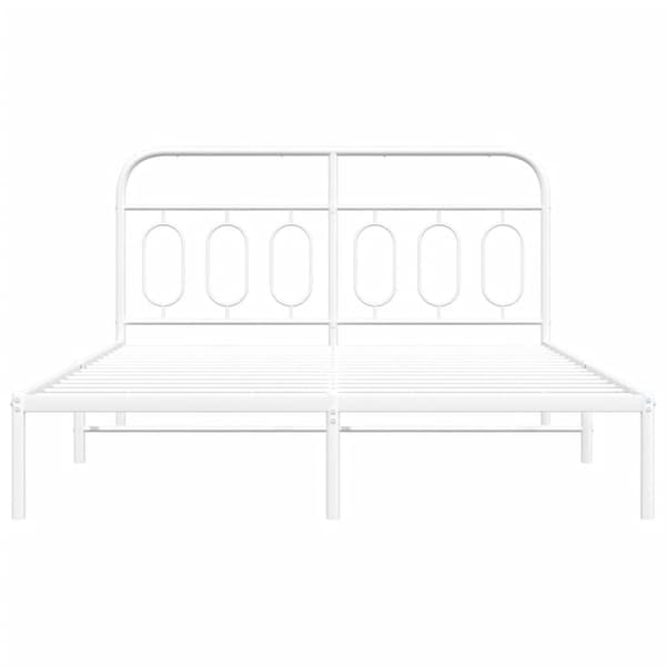 sengeramme med sengegavl 140x190 cm metal hvid