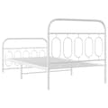 Miniatyrbillede 6 af 8: sengeramme med sengegavl og fodgærde 100x200 cm metal hvid