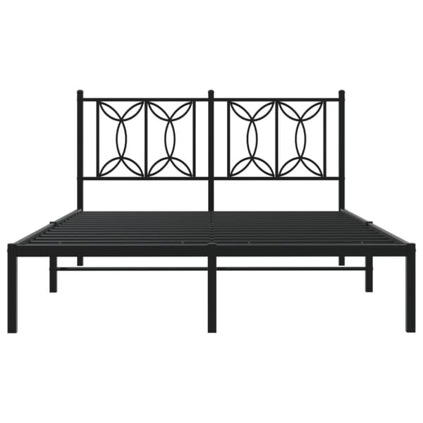 sengeramme med sengegavl 140x200 cm metal sort
