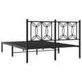 Miniatyrbillede 6 af 8: sengeramme med sengegavl 140x200 cm metal sort