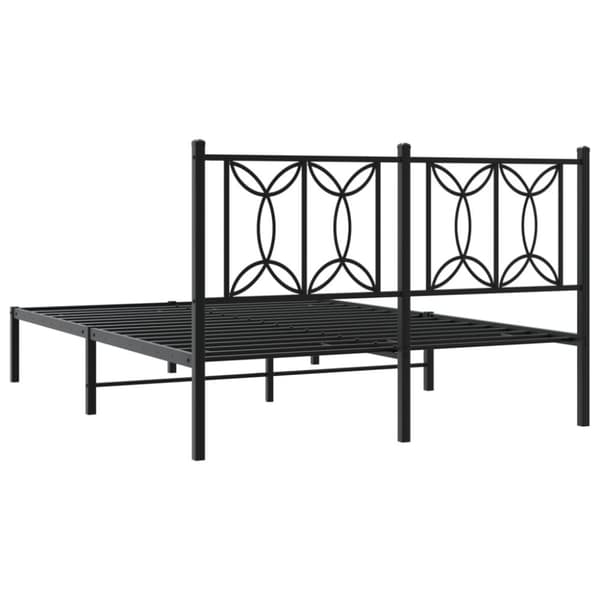 sengeramme med sengegavl 140x200 cm metal sort