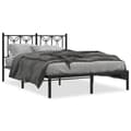 Miniatyrbillede 2 af 8: sengeramme med sengegavl 140x200 cm metal sort