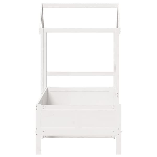 Dagbädd med tak vit 90x190 cm massiv furu