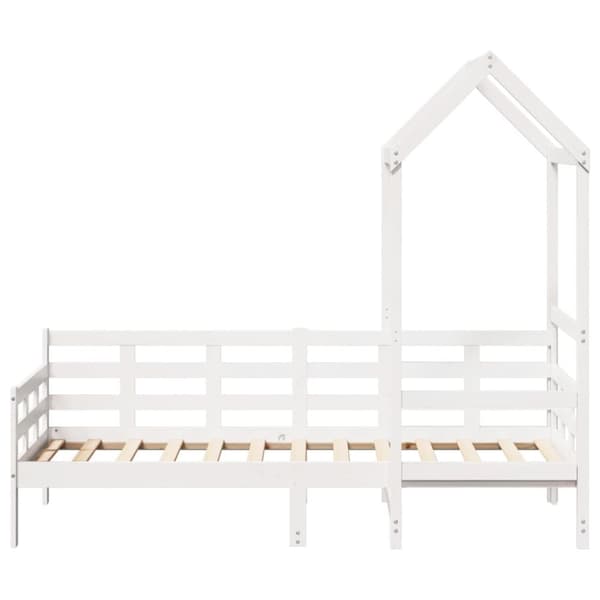 daybed med tag 90x200 cm massivt fyrretræ hvid