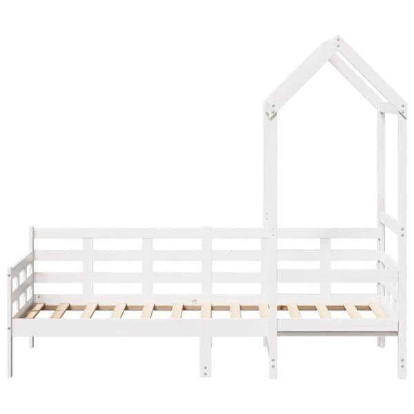 daybed med tag 80x200 cm massivt fyrretræ hvid