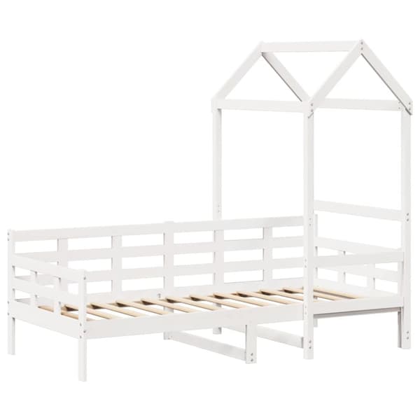 daybed med tag 80x200 cm massivt fyrretræ hvid