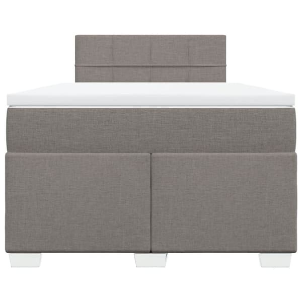 Ramsäng med madrass taupe 120x200 cm tyg