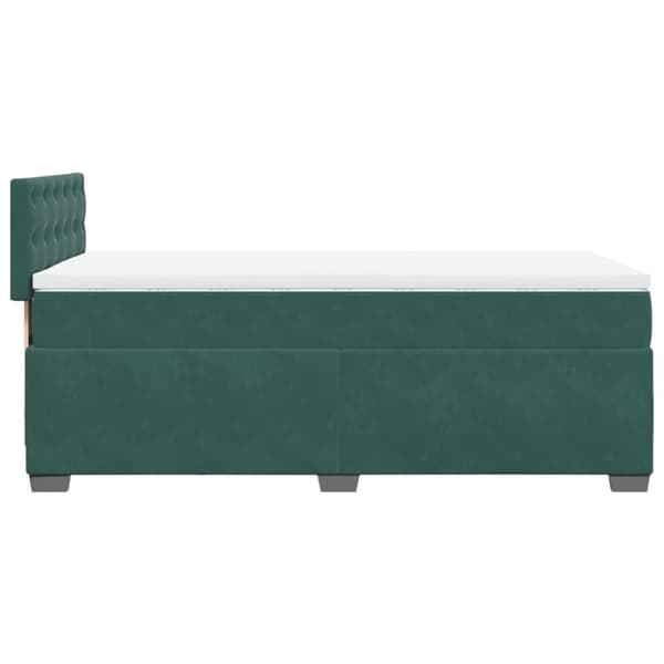 kontinentalseng med madras 80x200 cm fløjl mørkegrøn