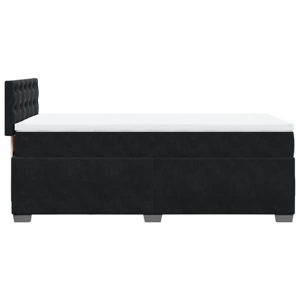 Jenkkisänky patjalla musta 90x200 cm sametti