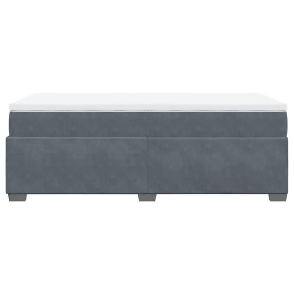 kontinentalseng med madras 90x200cm fløjl mørkegrå