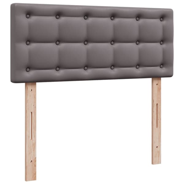kontinentalseng med madras 120x190 cm kunstlæder grå