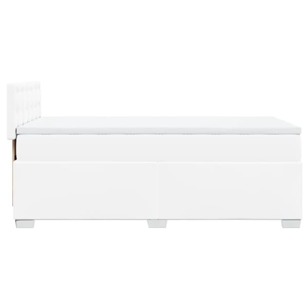 kontinentalseng med madras 100x200 cm kunstlæder hvid