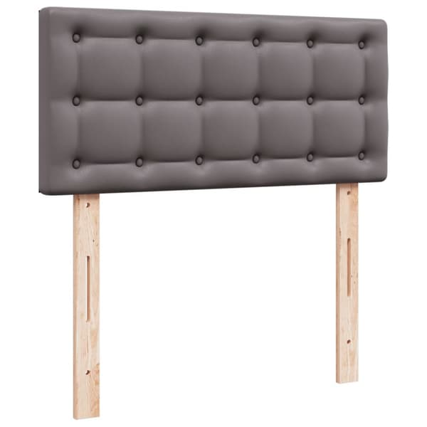kontinentalseng med madras 80x200 cm kunstlæder grå