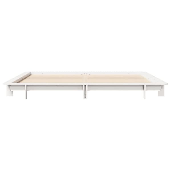 sengeramme uden madras 200x200 cm massivt fyrretræ hvid
