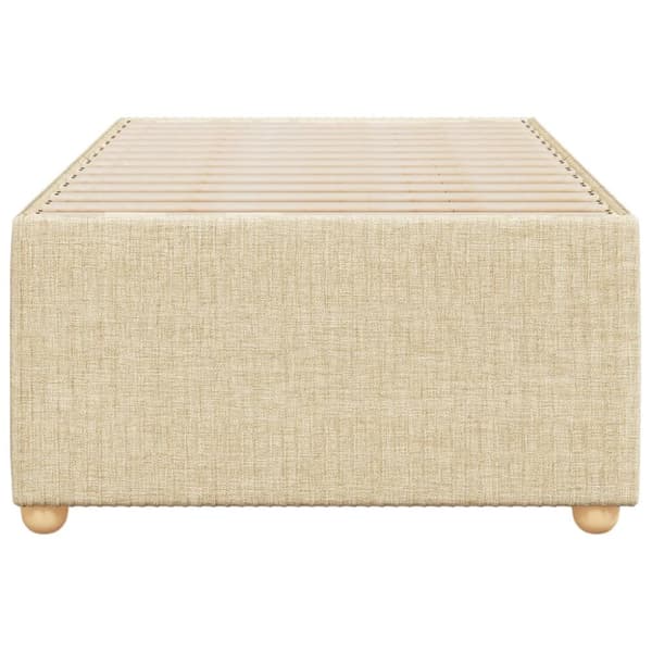 sengeramme 90x190 cm stof cremefarvet