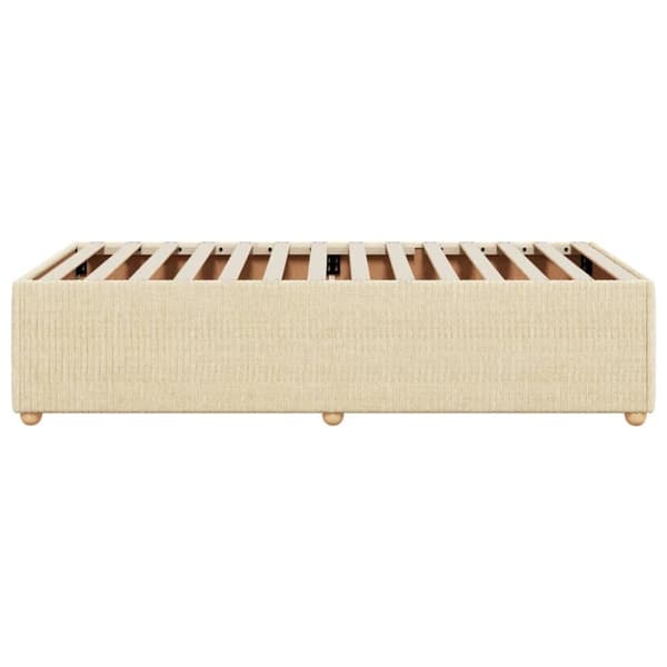 sengeramme 90x190 cm stof cremefarvet