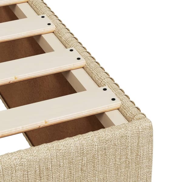 sengeramme 90x190 cm stof cremefarvet