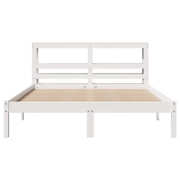 Sängram utan madrass vit 140x200 cm massiv furu