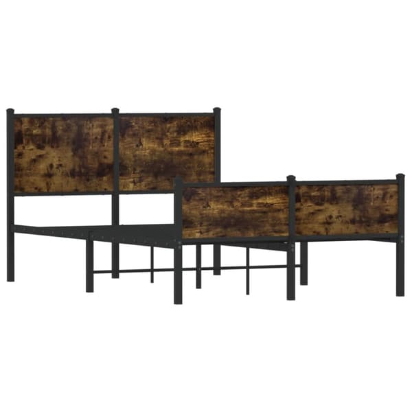 Metallinen sängynrunko ilman patjaa savutammi 120x200 cm