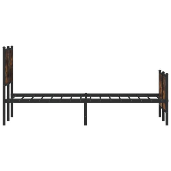 sengeramme uden madras 140x190 cm metal røget egetræsfarve