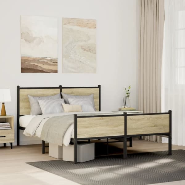 sengeramme uden madras 140x190 cm metal sonoma-eg