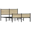 Miniatyrbillede 2 af 10: sengeramme uden madras 140x190 cm metal sonoma-eg