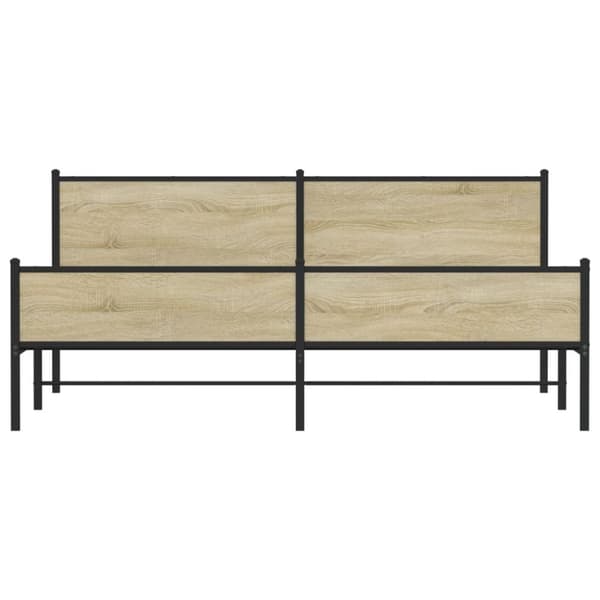 Sängram utan madrass metall sonoma-ek 193x203 cm