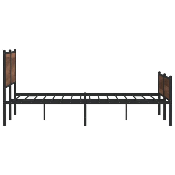 sengeramme uden madras 180x200 cm metal brun egetræsfarve
