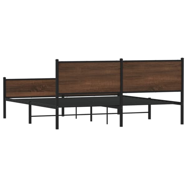sengeramme uden madras 180x200 cm metal brun egetræsfarve