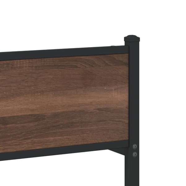 sengeramme uden madras 180x200 cm metal brun egetræsfarve