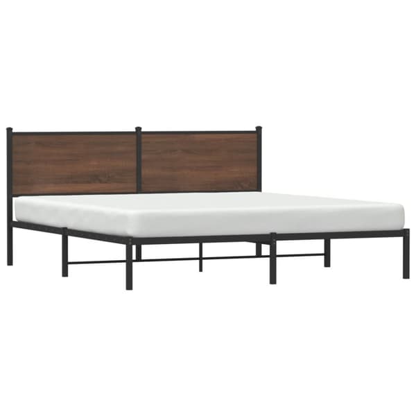 sengeramme uden madras 183x213 cm metal brun egetræsfarve