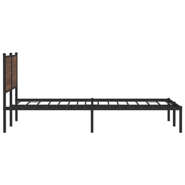 sengeramme uden madras 183x213 cm metal brun egetræsfarve