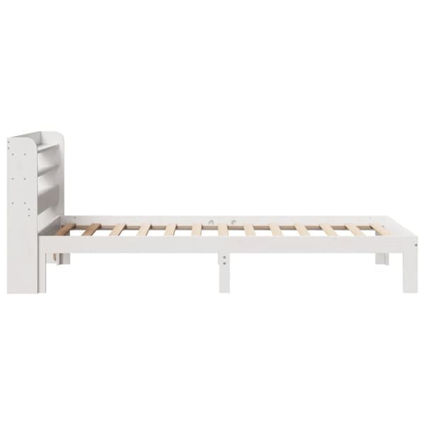 sengeramme med sengegavl 90x200 cm massivt fyrretræ hvid