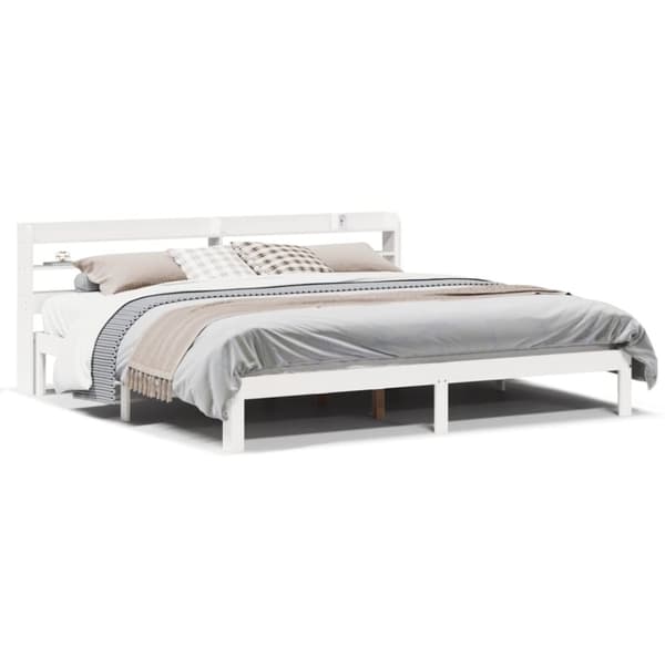 sengeramme med sengegavl 180x200 cm massivt fyrretræ