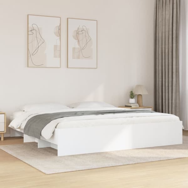 sengestel 180x200 cm konstrueret træ hvid
