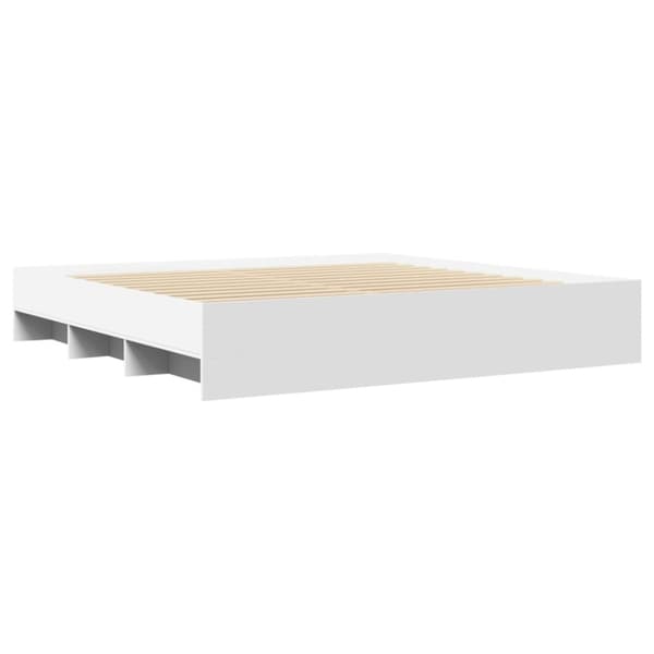 sengestel 180x200 cm konstrueret træ hvid