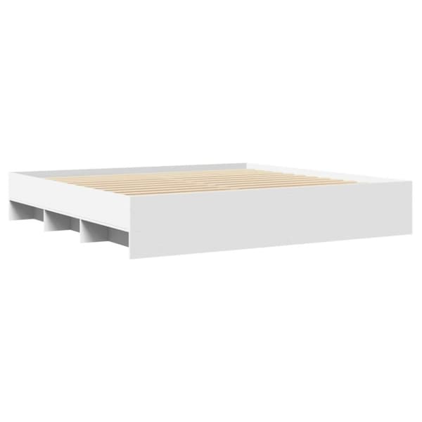 sengestel 180x200 cm konstrueret træ hvid