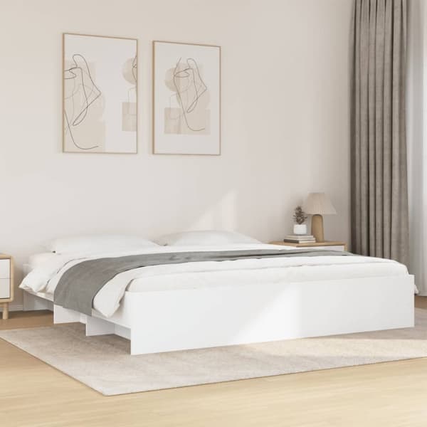 sengestel 180x200 cm konstrueret træ hvid