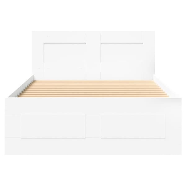 sengeramme med sengegavl 75x190 cm konstrueret træ hvid
