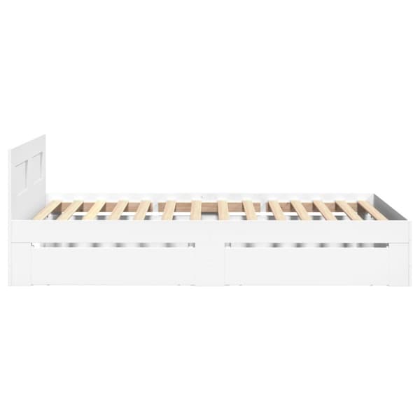 sengeramme med sengegavl 75x190 cm konstrueret træ hvid