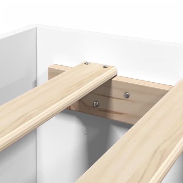 sengeramme med sengegavl 75x190 cm konstrueret træ hvid