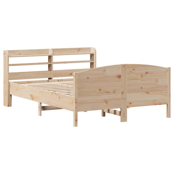 sengeramme uden madras 135x190 cm massivt fyrretræ hvid