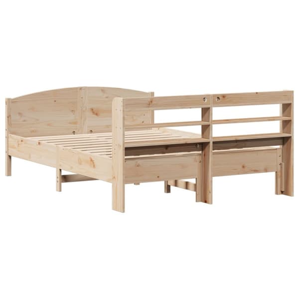 sengeramme uden madras 135x190 cm massivt fyrretræ hvid
