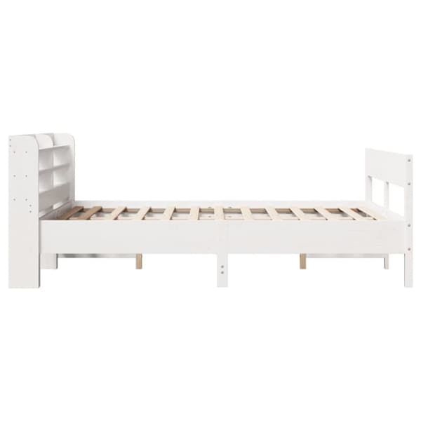 sengeramme uden madras 140x190 cm massivt fyrretræ hvid