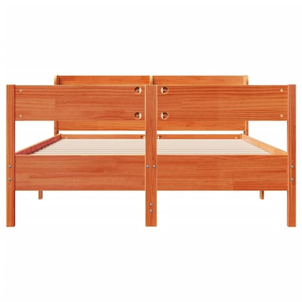 sengeramme uden madras 160x200 cm massivt fyrretræ gyldenbrun