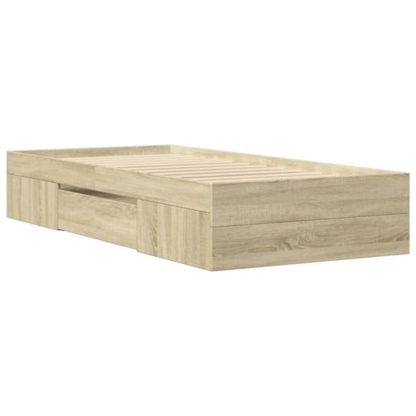 sengeramme 75x190 cm uden madras konstrueret træ sonoma-eg