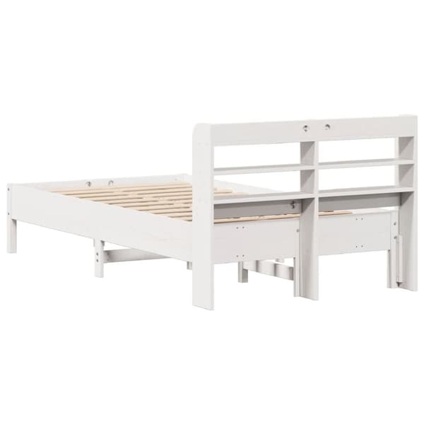 sengeramme uden madras 90x200 cm massivt fyrretræ hvid