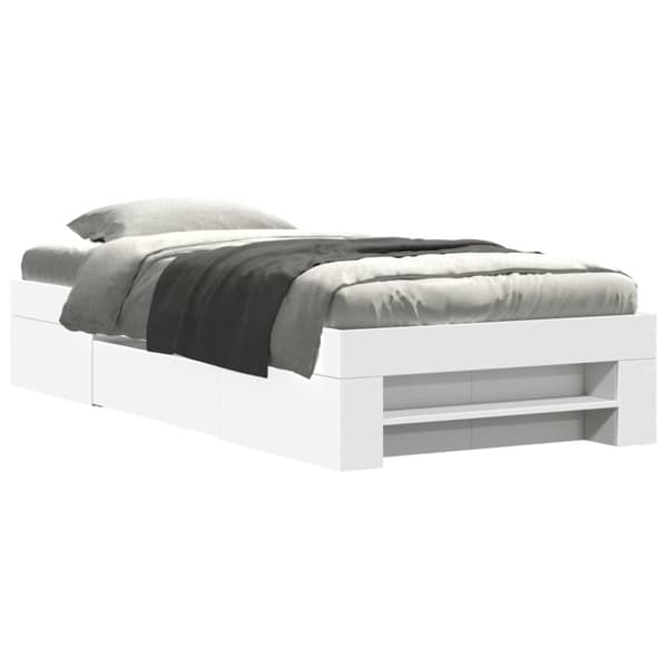 sengeramme 90x190 cm konstrueret træ hvid
